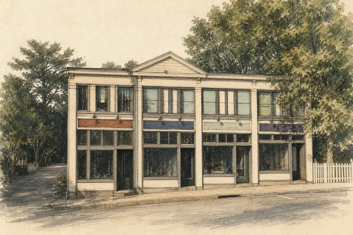 Painted WMR portrait of the downtown Woodstock commercial portfolio